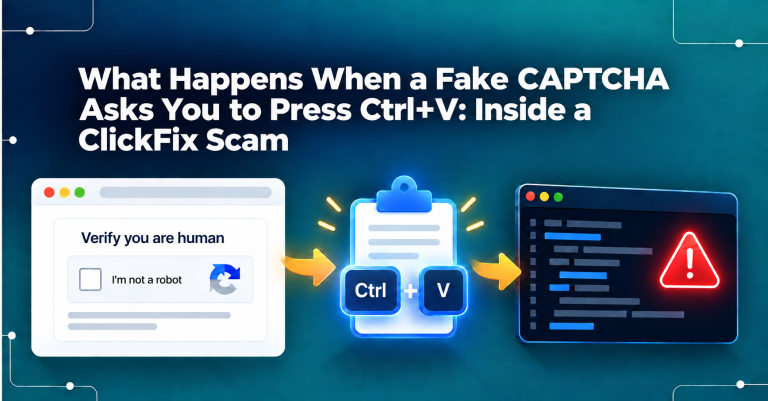 What Happens When a Fake CAPTCHA Asks You to Press Ctrl+V: Inside a ClickFix Scam